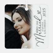 メリー&結婚したシンプルPhoto Christmas メタルオーナメント (裏面)