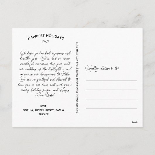 メリー&結婚したタータンチェックPlaid Christmas写真 シーズンポストカード (裏面)