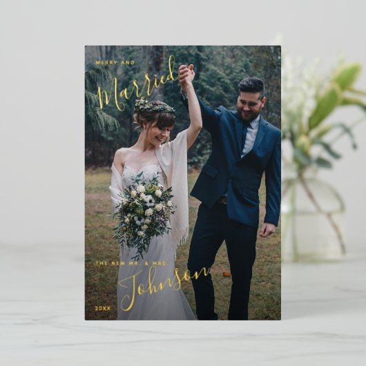 メリー&結婚したフォレストウォーター結婚カラーの写真 箔シーズンカード (立ち正面)