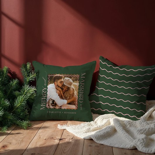 メリー&結婚したモダンミニマルWavy Photo Keepsake クッション