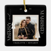 メリー&結婚した写真エレガントクリスマスツリー セラミックオーナメント (正面)