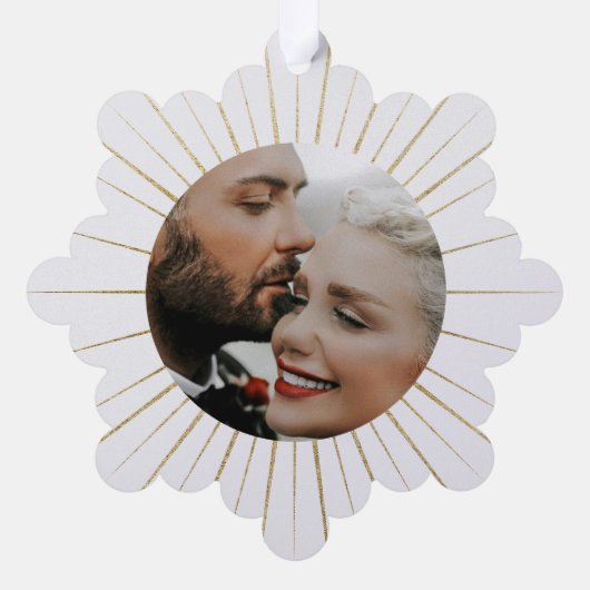 メリー&結婚した写真クリスマス結婚に感謝 オーナメントカード (裏面)