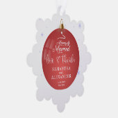 メリー&結婚した写真クリスマス結婚に感謝 オーナメントカード (右)