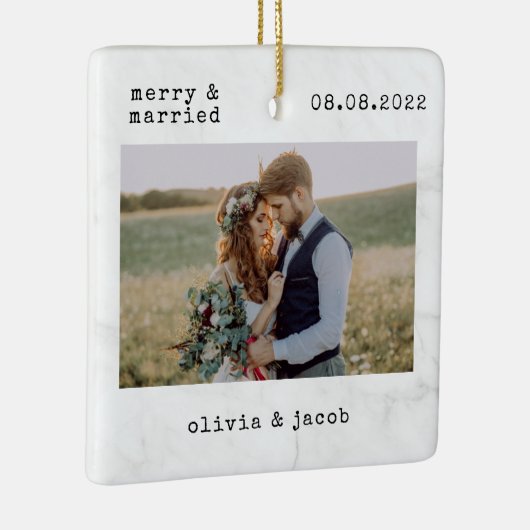 メリー&結婚した初めてのクリスマス結婚の写真 セラミックオーナメント (右)