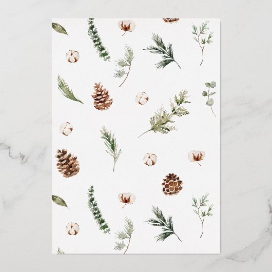 メリー&結婚した木綿の冬のウェディング写真 箔シーズンカード (裏面)