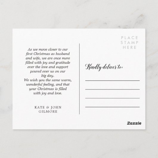 メリー&結婚した結婚の写真コラージュ ポストカード (裏面)