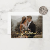メリー&結婚した,金ゴールド書シ結婚ック ノートカード (正面/裏面インサイチュ)