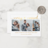 メリー&結婚した, 3枚の写真で新しい金ゴールドを収集 ノートカード (正面/裏面インサイチュ)