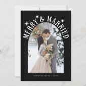 メリー&結婚した Arch新着写真ブラック シーズンカード (正面)