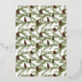 メリー&結婚した Winter Fir Coneの結婚写真 箔シーズンカード (裏面)