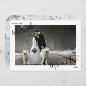 メリー&結婚したScript Mr.ミセス・フォトクリスマス シーズンカード (正面/裏面)