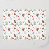 メリー&結婚したWinter Pine Berryの結婚写真 箔シーズンカード (裏面)