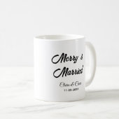 メリー 結婚 お二人の名前 日付 ホリデー コーヒーマグカップ (正面右)