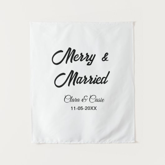メリー 結婚 お名前 結婚記念日 クリスマス タペストリー (正面)