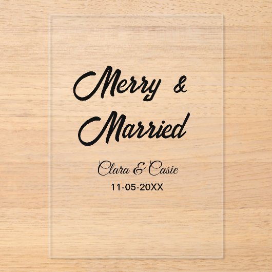メリー 結婚 名前 結婚記念日 ホリデーChr アクリル招待状 (正面)