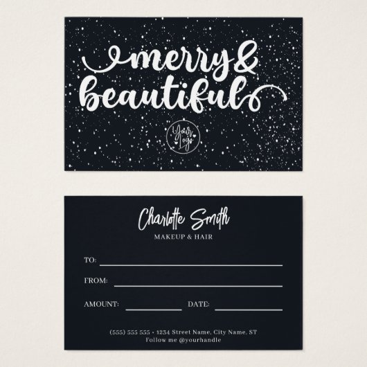 メリー&美しい休日のギフト証明書 (正面&裏面)