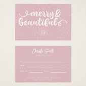 メリー&美しい赤面ピンクのギフト証明書 (正面&裏面)