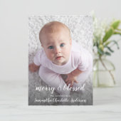 メリー&賛美Christmas Photo Birth Announcement 案内状 (スタンド正面)
