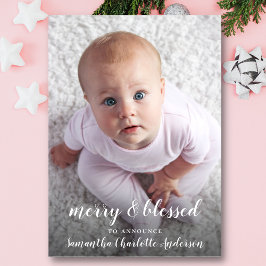 メリー&賛美Christmas Photo Birth Announcement 案内状