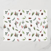 メリー&赤結婚した冬の結婚式の写真 箔シーズンカード (裏面)