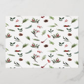 メリー&赤結婚した冬の結婚式の写真 箔シーズンカード (裏面)