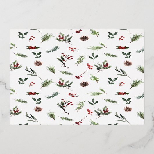 メリー&赤結婚した冬の結婚式の写真 箔シーズンカード (裏面)