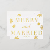 メリー&雪結婚した片ホリデイFOILはがき 箔シーズンポストカード (正面/裏面)