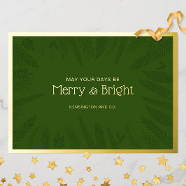メリー&鮮やかなクリスマスの緑企業の 箔シーズンカード
