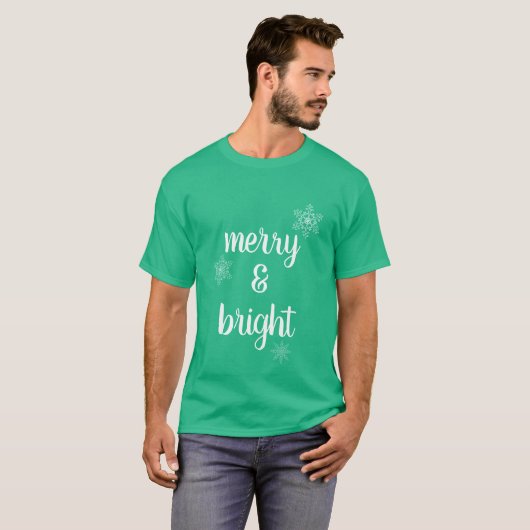 メリー&鮮やかなクリスマスの雪 Tシャツ (正面フル)