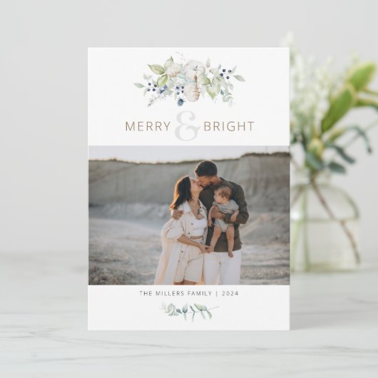 メリー&鮮やかな水の色の葉クリスマス シーズンカード (スタンド正面)