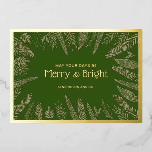 メリー&鮮やかな緑のクリ企業のスマス 箔シーズンカード (正面)