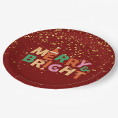 メリー&鮮やかな赤のクリスマスパーティー ペーパープレート (アングル)