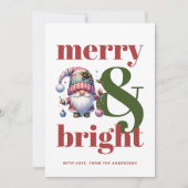 メリー&鮮やかな赤の緑の格言非フォトクリスマス シーズンカード (正面)