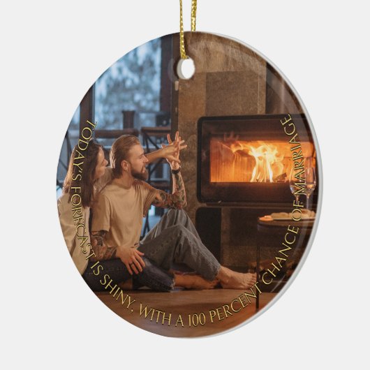 メリー & 2婚約した写真婚約発表 セラミックオーナメント (左)