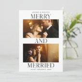 メリー & 2結婚した枚のフォト初めてのクリスマス シーズンカード (スタンド正面)