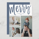 メリー、3枚の写真、文字/背面の写真、青 シーズンカード (正面/裏面)