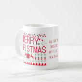 メリー "All I Got For Christmas" アグリースウェター コーヒーマグカップ (正面左)