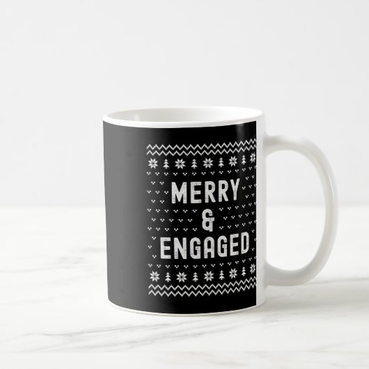 メリー&;クリスマス婚約した婚約アナウンス コーヒーマグカップ (右)