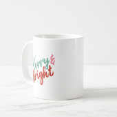 メリー&Brightスクリプ絵を描トデザイン コーヒーマグカップ (正面左)