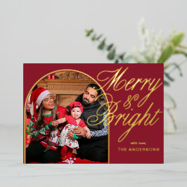 メリー&Bright Christmas Familyの写真 箔シーズンカード