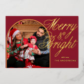 メリー&Bright Christmas Familyの写真 箔シーズンカード (正面)