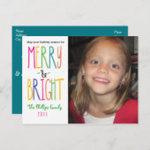 メリー&BRIGHT Christmas Holidayフォトポストカード シーズンポストカード (正面/裏面)