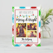 メリー& Bright Christmas Light Photo Christmas Card 案内状 (スタンド正面)