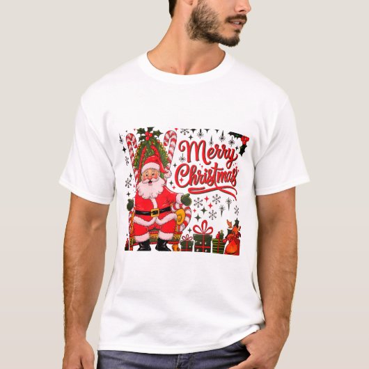 メリー&Bright Christmas Men's T-Shirts Tシャツ (正面)