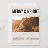 メリー&Bright Christmas Newlywed写真 シーズンカード (正面)