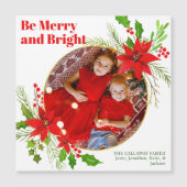 メリー&Bright Christmas Poinsettia Photo Magnet (正面)