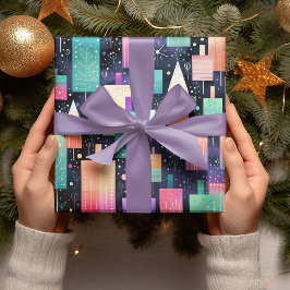 メリー&Bright Geometric Christmas Wrap紙 ラッピングペーパー