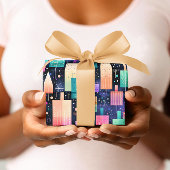 メリー&Bright Geometric Christmas Wrap紙 ラッピングペーパー