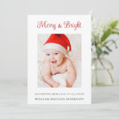 メリー&Bright Holiday Birth Announcement Card 招待状 (スタンド正面)