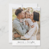 メリー&Bright Minimalist Christmas Holiday写真 シーズンカード (正面)